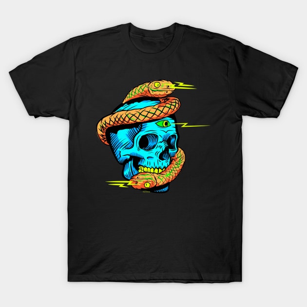 Infinite Snake Skull Ouroboros Serpent T-Shirt by TOKEBI